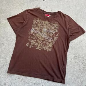 Vintage guess brown shirt y2k